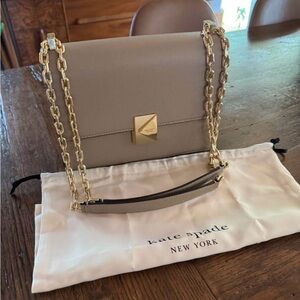 Kate Spade Deco Chain Tan Leather Shoulder Bag